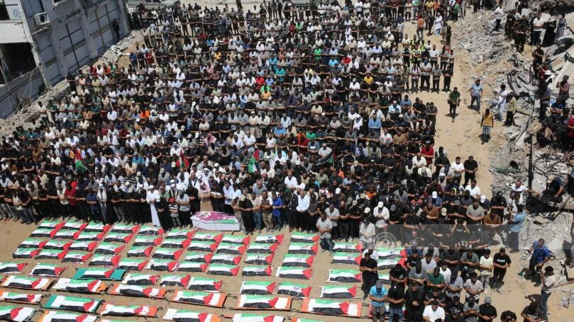 Gaza Holds Mass Funeral for 112 Extracted Terrorists