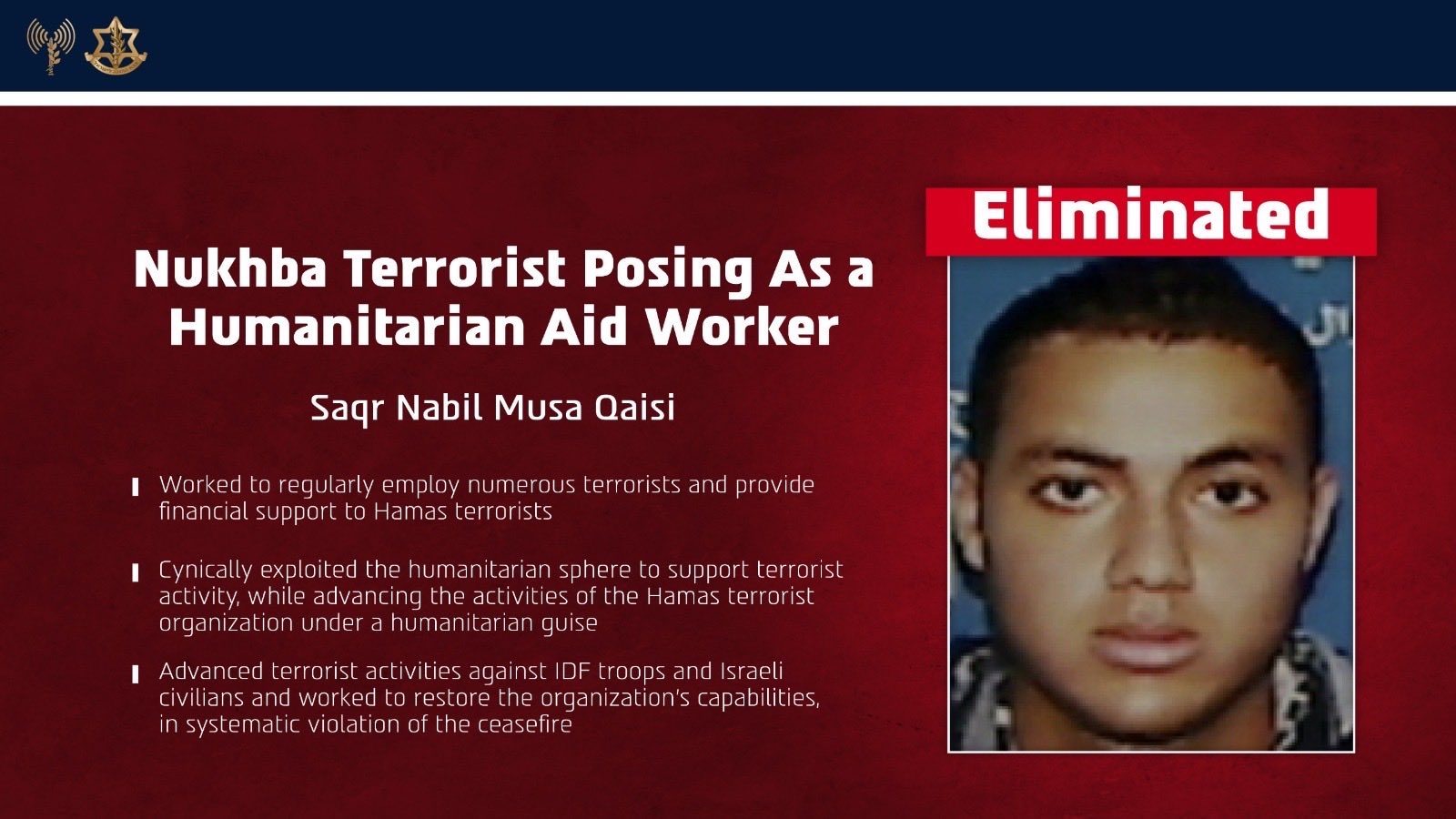 IDF Eliminates Oct 7 Nukhba Terrorist Behind NGO Cover